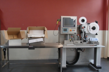 Manual serialization table with tamper evident applicator